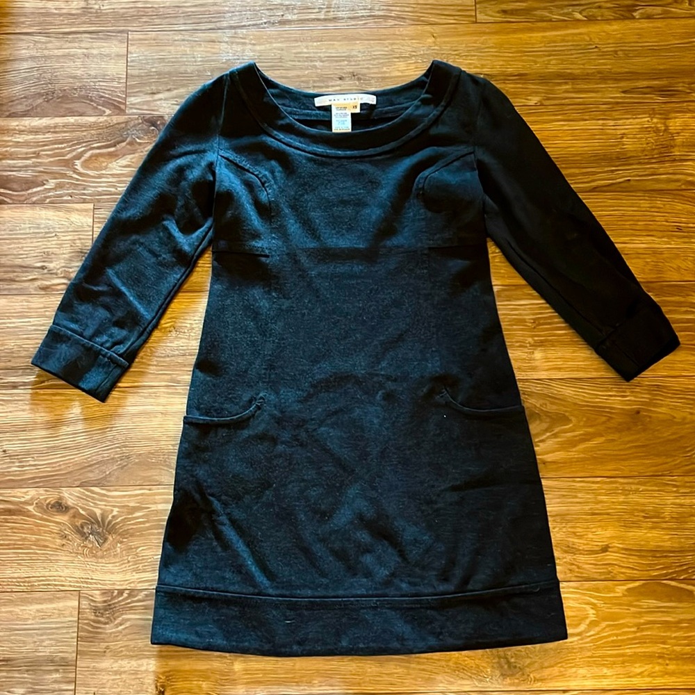 Max Studio Long Sleeve Mini Dress Dark Grey Women’s XS